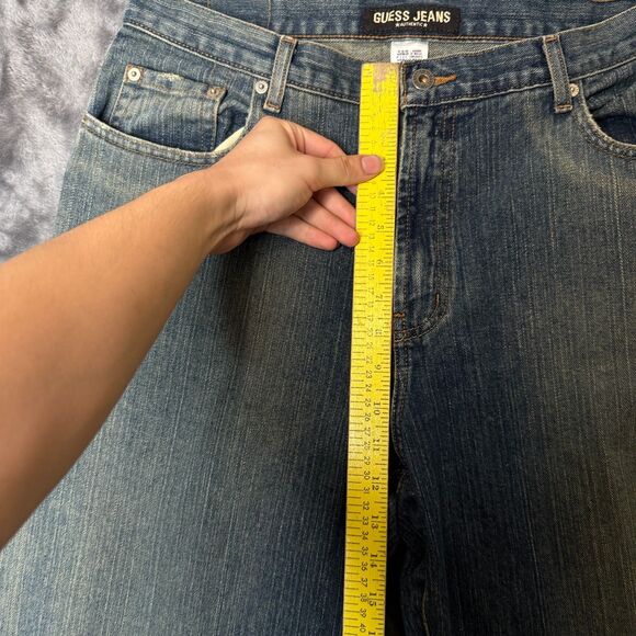 Vintage Y2K Guess Jeans Baggy Wide Leg Fadded Stone Wash Size Mens 34x36 - Picture 2 of 7